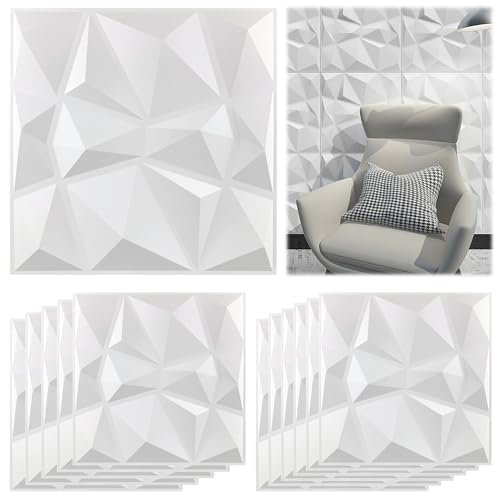 16 Pezzi Pannelli 3D da Parete, 30 × 30 cm Decorazione Parete con motivo a rilievo, Pannelli Decorativi 3D per Parete, per Pannelli Decorativi per Pareti Interne, Impermeabile, Termoresistente