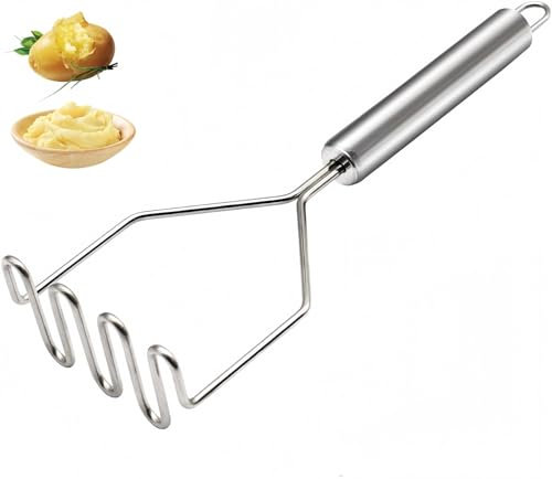 Flycppo Schiacciapatate in Acciaio Inox,Patata Press,Lavabile In Lavastoviglie,Passapatate In Metallo,Schiacciatore Manuale Professionale per Frutta e Verdura(23 cm)