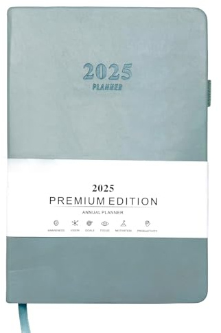 2025 Tagesplaner A5, Kalender 2025 Tagesplaner, Agenda 2025 Tagesplaner Blätter, Daily Planner, 12 Monate Tagesplaner 2025, Weicher Einband, 1 Tag 1 Seite, Mit Stiftschlaufe Elastischer Verschluss