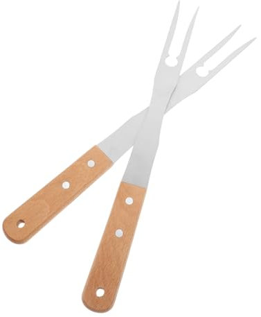 Yardwe Fourchettes à Barbecue à Long Manche Antidérapant en Acier Inoxydable Lot de 2 Fourchettes à Viande Polyvalentes Cuisine et Barbecue en Extérieur