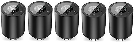 Smart Thermostat, Tuya Smart Radiator Actuator, Valve TRV Thermostat Automatic Programmable Temperature Voice Control For Alexa Google Home,for Home(5Pcs)