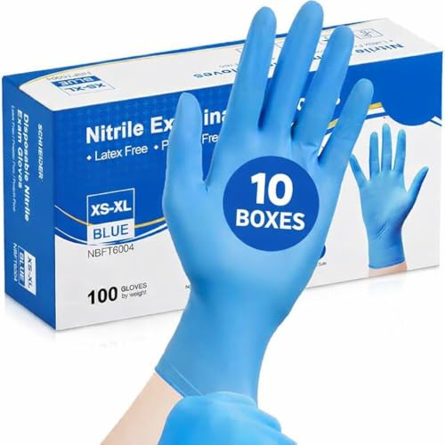 MEDITOP 1000 x Blue Disposable Large Nitrile Examination Gloves Multipurpose,Mechanical, Industrial, Hair & Beauty, Janitorial, Multipurpose-Powder Free(1000 Gloves, L)