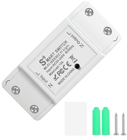 Smart WiFi Light Switch 10A 2200W, Smart Relay Switch Module for Home Automation, No Hub Required Universal DIY Module, Works with Alexa & Google Home, Compatible with eWelink IFTTT