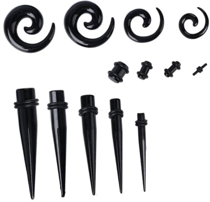 FOMIYES Set Di 54 Espansioni Auricolari in Acrilico Tappi Per Piercing Alle Orecchie Espansore Per Padiglione Auricolare Per Estensione Orecchio