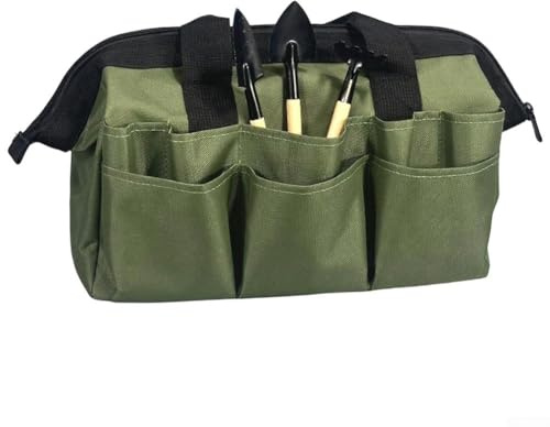 Jotekonoby Adjustable Garden Tool Carrier Apron with Snap Button Pockets, Multi Pocket Garden Apron for Tool Storage, Durable 600D Oxford Cloth, Heavy Duty