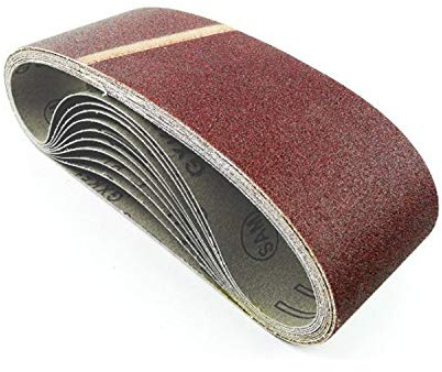 HKB Schleifbänder, 75x533mm, K120, 10 Stück | für Bandschleifmaschinen, Profi-Qualität, Feiner und riefenfreier Schliff, Artikel-Nr. 20288