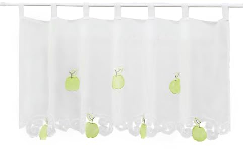 Joyswahl Scheibengardine Voile Bistrogardine mit Früchten Motive »Carla« Transparente Gardine Stores HxB 45x120cm Apfelgrün 1er Pack