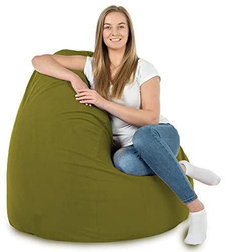 Italpouf Sitzsack XXL, Riesensitzsack, Sitzkissen, Indoor, Velvet, Große, Sessel für Kinder und Erwachsene, EPS Perlen Füllung, Abnehmbarer Bezug, Waschmaschinenreinigung, Grün