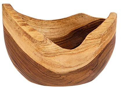 Windalf Rustikale Teakschale 11.5 cm Schmuckschale Snackschüssel Deko Holz Küche Handarbeit