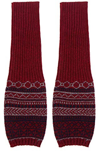 ACVIP Winter Stulpen Beinwärmer Legwarmers Strickstulpen Bein Lange Gestrickte Socken Häkeln Stricken Ballettstulpen für Damen(Weinrot)