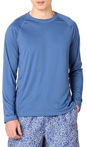 Amazon Essentials Men's Långärmad badtröja snabbtorkande SPF 50, Blå, XL