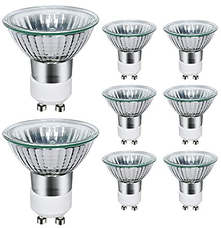 Sarveeta GU10 Halogen Bulbs 35W Dimmable, 220V GU10 Halogen Spotlight Bulbs 2 Pin,400 LM,2800K Warm Withe （Pack of 8）