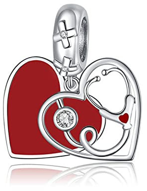 GoodLuck 925 Sterling Silber Rot Farbe Lippenstift Handtasche High Heels Charms Wein Liebe Herz Charms Fit Armbänder DIY Schmuck