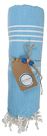ECOBAIN Classic Towel - Asciugamano per doccia, sauna e bagno, 100 x 180 cm, motivo Hamam (Turquoise)
