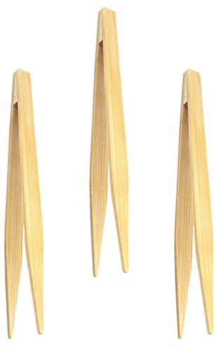 Cabilock 3pièces Lot De Pinces Bambou Pinces à Toast Et De Service Accessoires De Cuisine Pratiques Et Durables