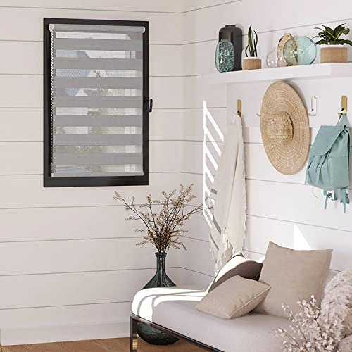 MADECOSTORE Rollo für Tag und Nacht, fertig zum Aufhängen, ohne Bohren, Höhe 190 cm, Grau – 60 x 190 cm