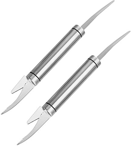 HRASY 2 pièces double face Shrimp Cleaner et Deveiner Eplucheur de crevettes en acier inoxydable Couteau à éplucher les crevettes et les fruits de mer