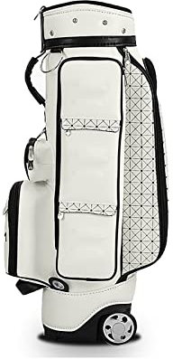 Golftasche für Damen, tragbare Golftasche aus PU-Leder mit Rädern, einfach zu tragen und zu Reisen