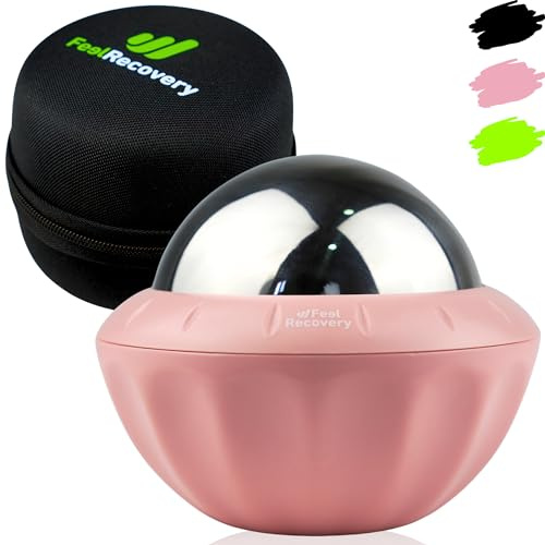 Palla Massaggio Muscolare con Gel Caldo e Freddo Sfera Metallo 8cm Ø - Rullo per Massaggio Manuale per Crioterapia e Anticellulite - Roller Massaggiatore per Fascite Plantare, Schiena e Piedi