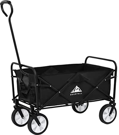 Black Heavy Duty Foldable Garden Festival Trolley Camping Folding Cart Wagon Truck Wheelbarrow