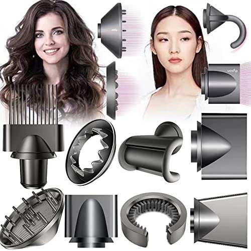 8PC Ugello Diffusore per Dyson Airwrap, Accessori per Asciugacapelli Ugelli per Dyson con Ugello Diffusore/Morbido/Liscio/Modellazione/Seconda Generazione/Pettine/Ugello Anti-volo Spazzola per Pulizia
