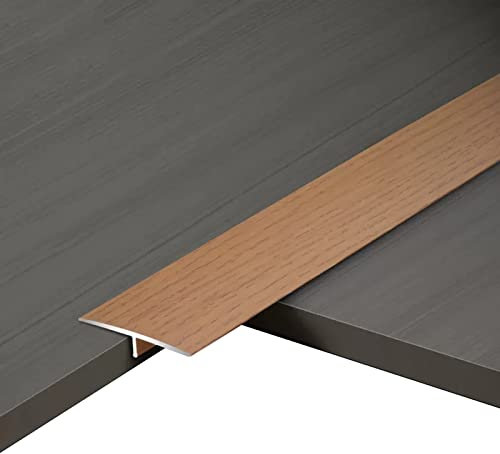 Bodenübergangsstreifen, Flache Übergangsleiste für Bodenbeläge, Metall-T-Form-Bodenverkleidung/Spaltabdeckung/Cinch-Nahtkappe, breit 40 mm, Schwellenrampe mit H