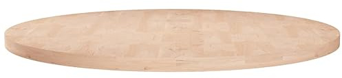 vidaXL Runde Tischplatte Massivholzplatte Eichenplatte Holzplatte Platte Ersatztischplatte Ø60x2,5cm Unbehandeltes Massivholz Eiche