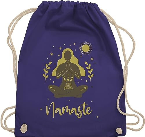 Turnbeutel Rucksack - Taschen - Namaste I Chakra I Mandala I Yoga - Unisize - Lila - yoga-tasche joga tasche baumwolle meditation bag geschenke fans für motiven mit motiv zubehör geschenk print