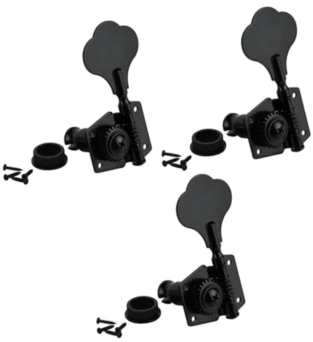 SAFIGLE 3stücke Bassgitarre Zubehör Linksseitige Stimmmechanik Saiten Bass Robuste Bauweise Mit Internem Getriebe Kompletter Stimmknöpfe Für Präzise Stimmung Für Musiker Und