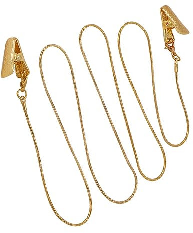 SAFIGLE Goldene Brillenkette mit Clip, Kupfer, 1, 2m, Schlicht