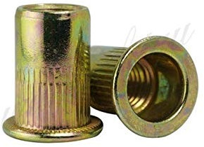 AYKANING Blindnieten Set,Blindnieten 120pcs Set M4 M5 M6 M8 M10 verzinkt Knurled Flachkopf Gewinde Rivet Holz Insert Wurfeinsatz Möbel Nuss Mix