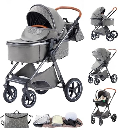 BEBBY 3 i 1 stadsvagnar kombinerade barnvagnar barnvagn bärbar kombinerad barnvagnar hopfällbar med ett klick barnvagn sockerrör landskap hög aluminiumram för nyfödda 0-36