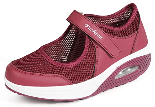 Dinint Chaussures orthopédiques pour Femmes，Mode Compensées Mary Janes pour Femme,Chaussures De Marche AntidéRapantes à Coussin d'air Femmes Minceur Chaussures LéGèRes RespirantesTaille 35-42eu