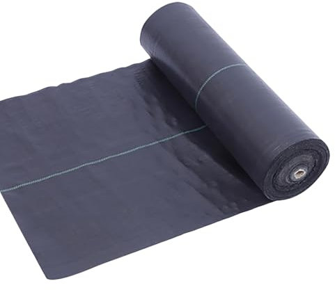 Unkrautbekämpfungsmembran Heavy Duty, Atmungsaktive Bodenabdeckungsmembran, Hochdichte Unkrautbarrierematte, Gartenunterlage Unkrautbekämpfung, für Terrassen, Kies, Blumenbeete, Teich(1.2*100m)