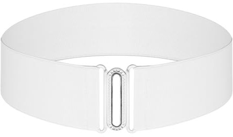 JIEYAO Taillengürtel Breit Stretchgürtel,Weiß Damen Breiter Elastischer Gürtel für Kleid Kleider Abendkleid()