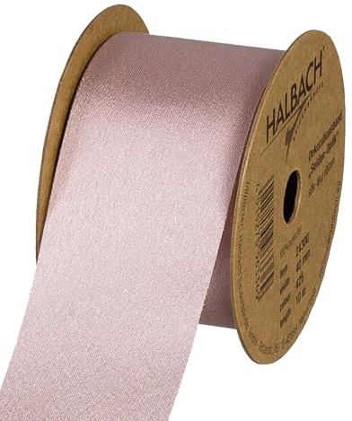 Halbach Geschenkband in Seiden-Optik, 40 cm x 10 m, dunkelpink | Veganes Schleifenband mit dezentem Seidenglanz, ideal für Brautsträuße, Hochzeiten oder Geschenke