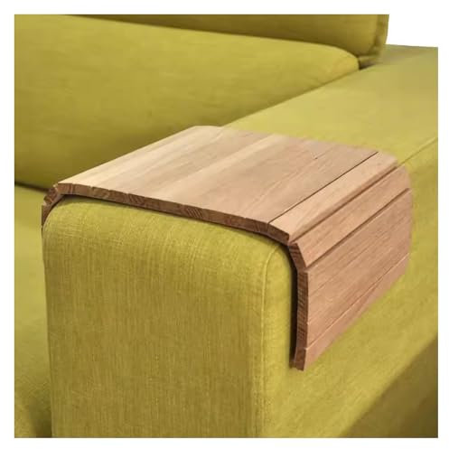 Verstellbares Beistelltablett aus natürlicher Eiche, stabile Armlehne aus Holz, weiche Oberfläche für Snacks und Mahlzeiten, Couch-Tablett, Tisch (Stil 3)