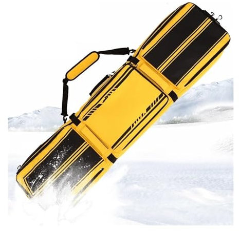 SLAHAJ Skitasche Ski Board Bag Furnier-Skitasche mit großem Fassungsvermögen und Rollen auf Rädern(Yellow)