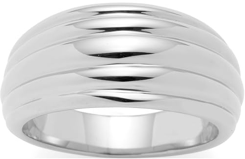 JEWELS BY LEONARDO Ring Elisabeth • Band-Ring aus silber- / goldfarbenem Edelstahl • Gr. 17-21 (53-66) • umlaufende Linien • verjüngende Form • Schmuck Geschenk für Frauen