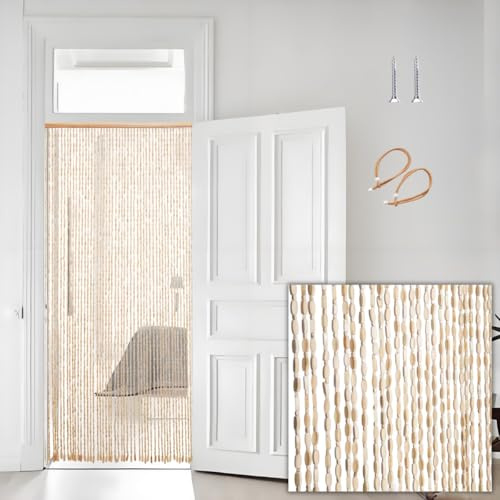 Generisch Bambusvorhang Perlenvorhang Türvorhang 60cm 70cm 80cm 90cm 100cm 110cm 120cm Fliegenschutz Raumteiler Deko Vorhänge(80x200cm)
