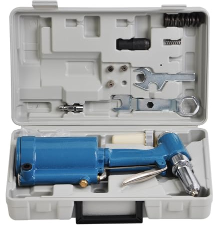 Kit de herramientas de pistola remache neumática resistente con boquillas de 3/16 pulgadas, 5/32 pulgadas, 1/8 pulgadas y 3/32 pulgadas, pistola de remache hidráulica de aire para automóvil, elevador