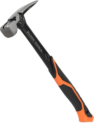 Klein Tools H80920S Smooth Face Framing Hammer with Straight Claw, 20-Ounce Forged Steel, Magnetic Nail Puller, and Extra-Large Squared Strike Face