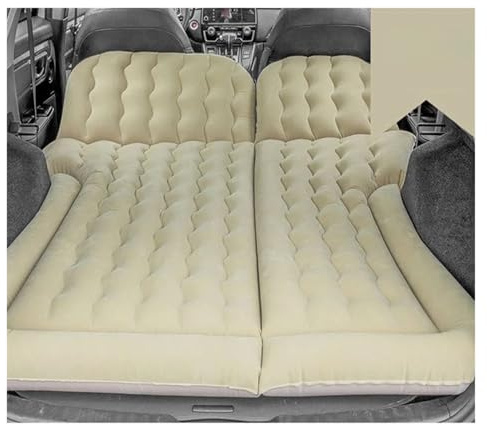 XIUsheUA Colchón Inflable portátil for Acampar con Almohadas y Bomba de Aire, colchón de Aire for automóvil, colchón for SUV para Viajar, Acampar(Beige)