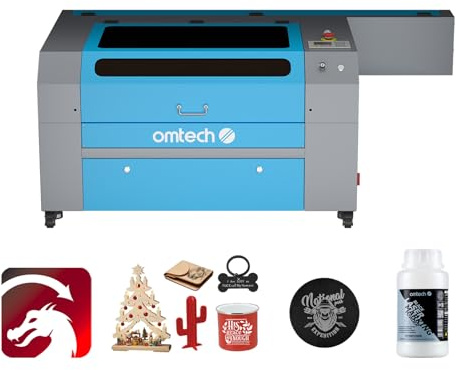 OMTech 100W Laser Graviermaschine 500 x 700 mm 100W CO2 Lasergravurmaschine Co2 Laser Cutter Lasergravierer Laser Graviergerät Autofokus(with Lightburn)