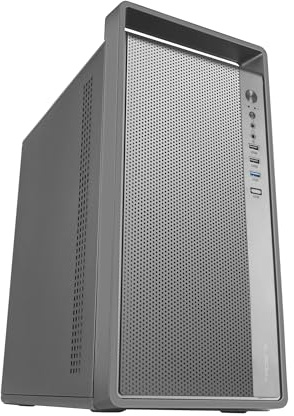 Tacens Fortis II Caja Mini Torre PC MicroATX Mini-ITX | Frontal Mesh Alto Flujo, Ventilador Trasero 120mm FDB, Acero SPCC Ultrarresistente, Asa de Transporte Integrada, Negro
