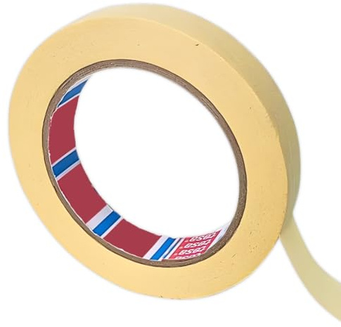 SOLNIT Fabriqué avec 4349 Ruban de masquage universel pour peintre professionnel - Ruban de masquage de qualité supérieure - Sans résidus - Bords tranchants - Jaune (12 mm x 50 m)