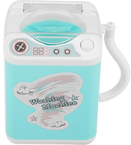 ZUNOXAZ Kleiner Waschmaschine Elektrisch mit Realistischem Waschzyklus Kunststoff Blau Interaktiver Make Up Schwammreiniger für Mädchen