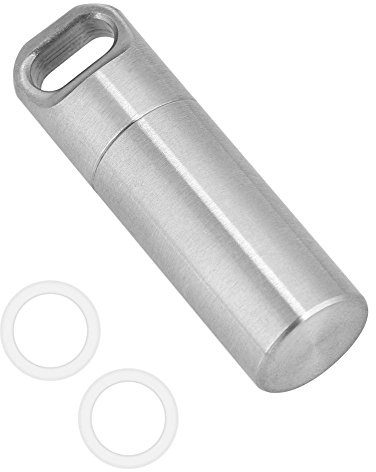Mini-Pillero-Box, wasserdicht, Tasche für Pillen, Aluminium, wasserdicht, tragbar, Mini Travel Box, Flasche, Ersatzbehälter für Reise, Cam, Serie, silberfarben (M)