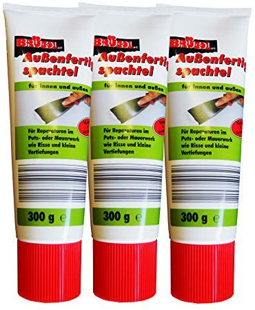 6 x Brücol Außenfertigspachtel 300g, Spachtel-Masse, Reparatur-Spachtel, Putz