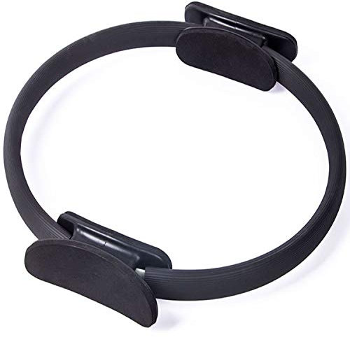 Dream Bridge Tragbares Yoga Pilates Circle Yoga Pilates Stick Widerstandsbänder Set Fitnessgerät Übung Pilates Ring Bodybuilding Training Home Gym, Kreis schwarz